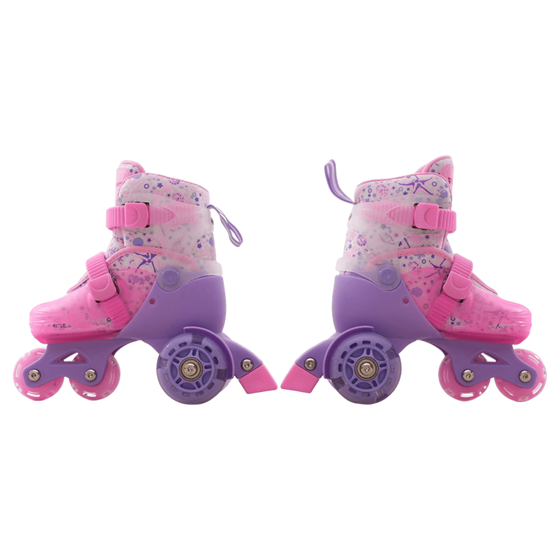 CITYSPORTS LB3 Kids Adjustable Roller Skates – Pink Light-Up Wheels, Size 31–34