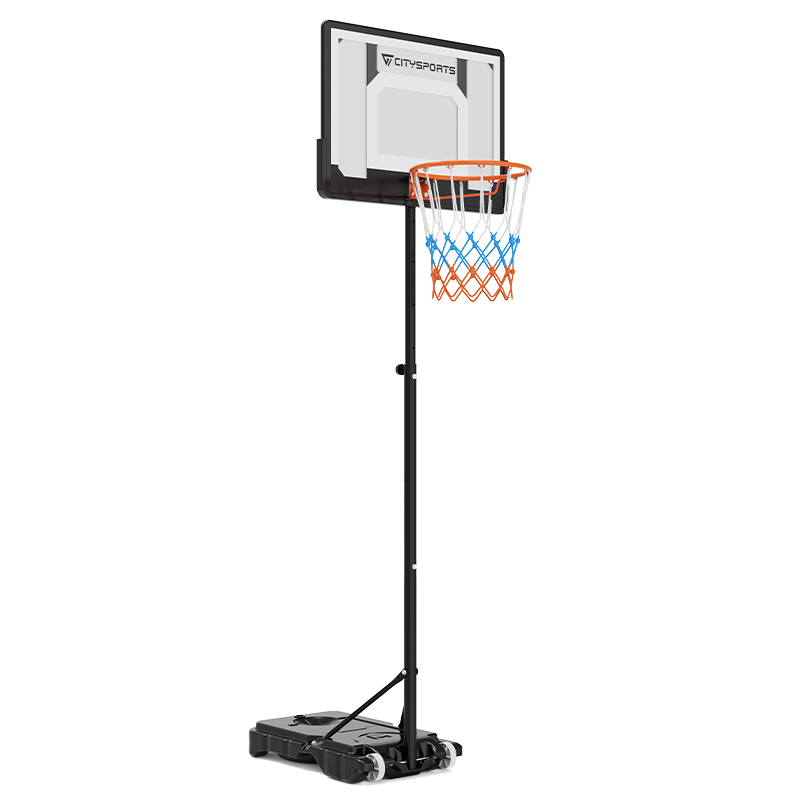 CITYSPORTS QJ1 Kids Basketball Hoop – Adjustable with Transparent Shatterproof Backboard & Wheels
