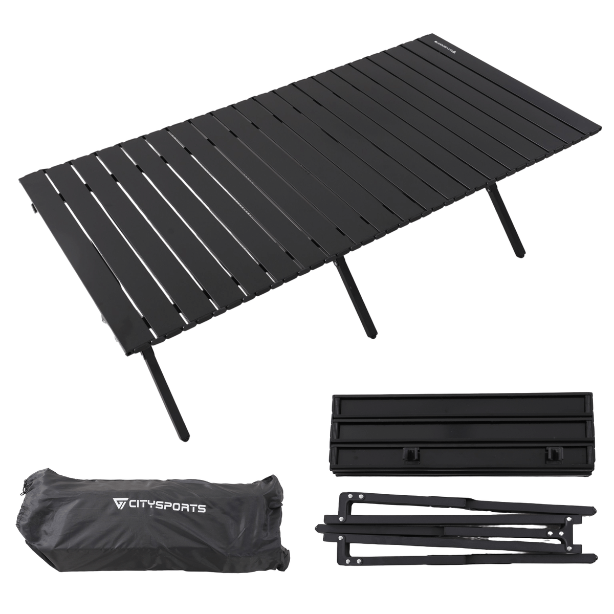 Folding Camping Table 120×60 cm – CITYSPORTS DJZ01 Black