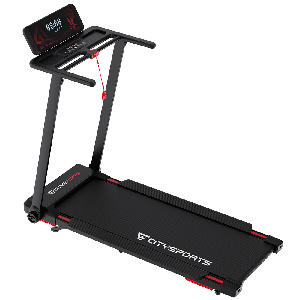 CITYSPORTS HG2-12 with Bosch Motor — Treadmill 1400W, 1–12 km/h, 7.7% | Foldable, Black