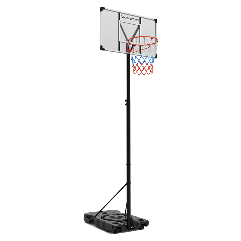 CITYSPORTS QJ2 Portable Basketball Hoop – Adjustable Adult System with Transparent Backboard & Wheels